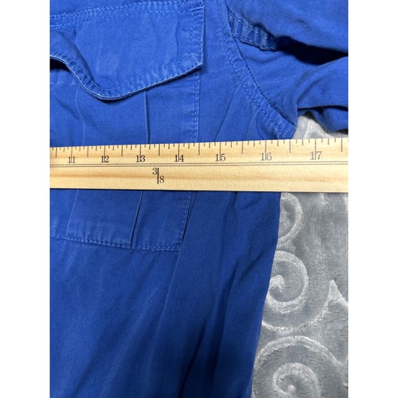 VTG J.Crew XS Blue Hooded‎ Cargo Utility Anorak Jacket Drawstring Waist Pockets - Picture 4 of 8